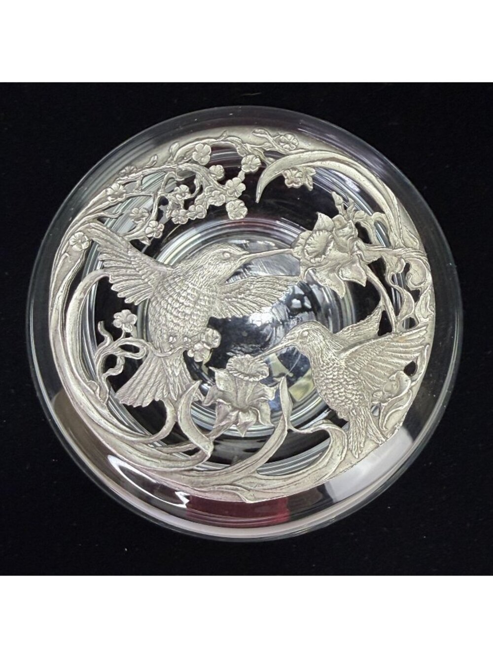 Vintage Rawcliffe Pewter 1989 Hummingbird Potpourri Jar